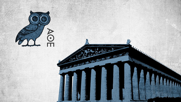 AOE building, Athens, owl, antiquity, Parthenon, ancient, Greece