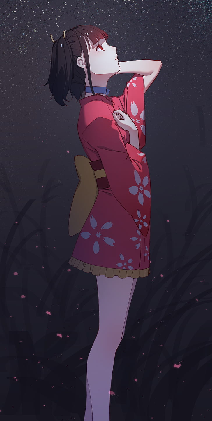 Koutetsujou no Kabaneri, anime girls, short hair, Japanese kimono
