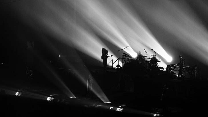 Rammstein, Till Lindemann, music, monochrome, stage - performance space, HD wallpaper