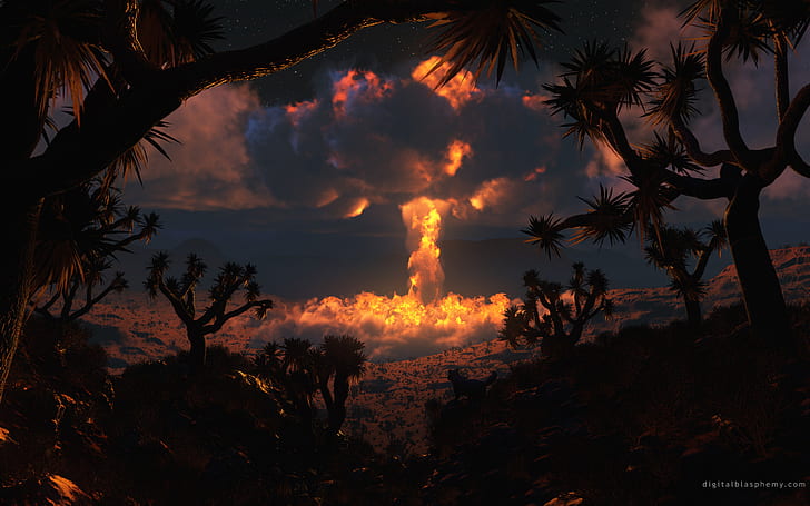 Nuclear Blast Bomb Explosion HD, digital/artwork, HD wallpaper
