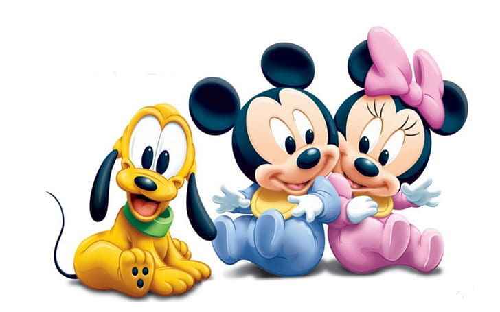 Mickey Mouse Pluto And Minnie Mouse As Babies Disney Hd Wallpaper, HD wallpaper