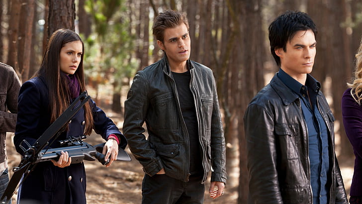 The Vampire Diaries, Ultra HD, men's black leather jacket