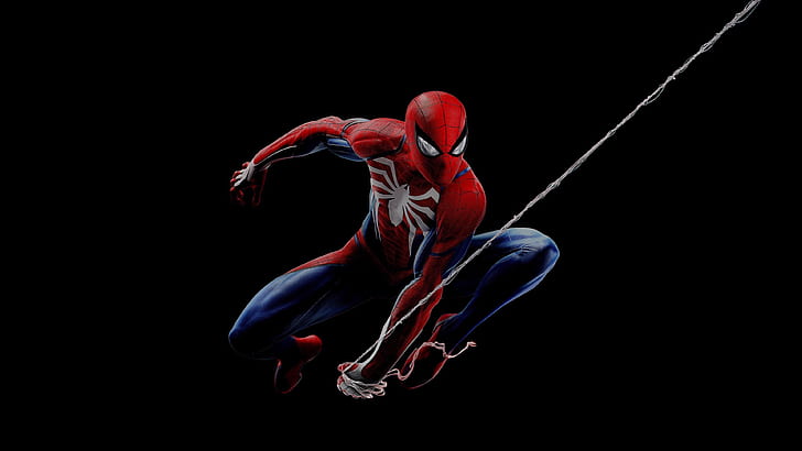 Dark background, PlayStation 4, PS4, 4K, Marvel Comics, Spider-Man