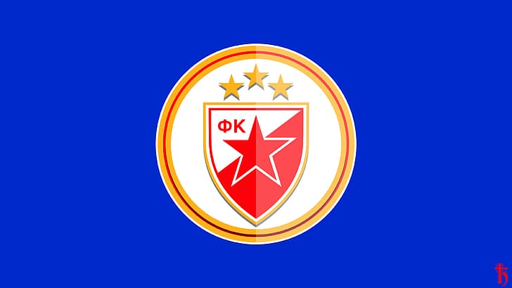 sport, Football, Serbia, red star, logo, crest, Crvena Zvezda, HD wallpaper