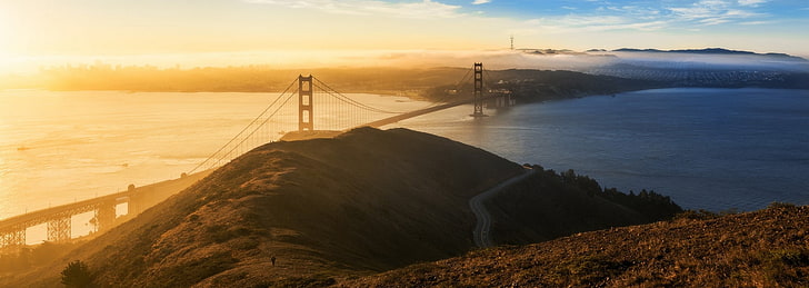 landscape, bridge, San Francisco, Golden Gate Bridge, water