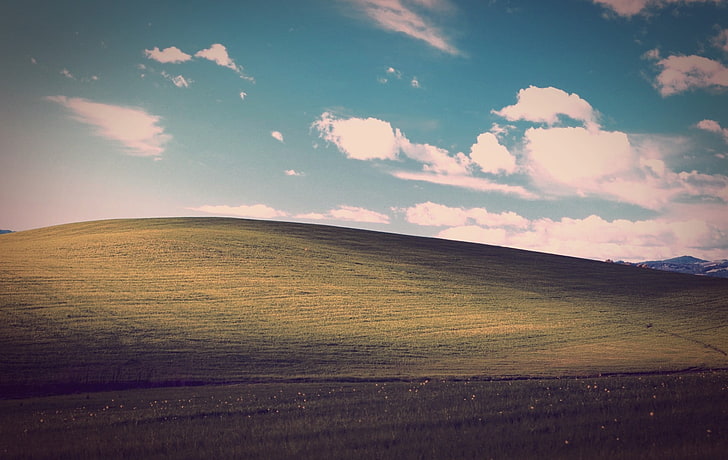 hill Windows wallpaper, landscape, Windows XP, bliss, sky, cloud - sky, HD wallpaper