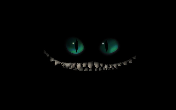 Cheshire Cat, creepy, Alice in Wonderland, human body part, eye
