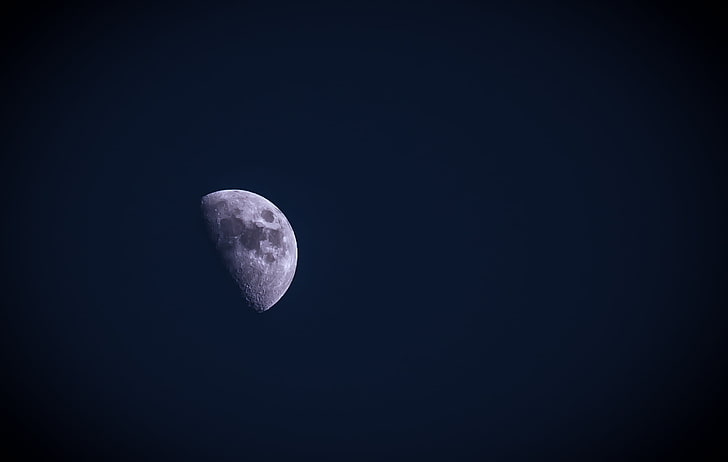 white moon, sky, space, night, astronomy, moon surface, planetary moon, HD wallpaper