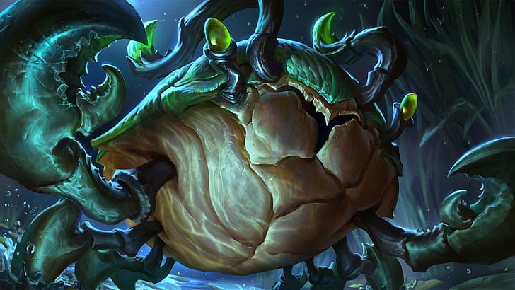 League Of Legends Game Characters Rift Scuttler Scuttle Crab Fan Artwork Fantasy Arwork Hd Wallpapers For Mobile Phones Tablet And Laptop 1920×1080