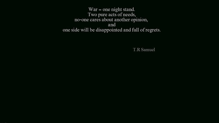 war sign, T. R. Samuel, books, Book quotes, text, copy space