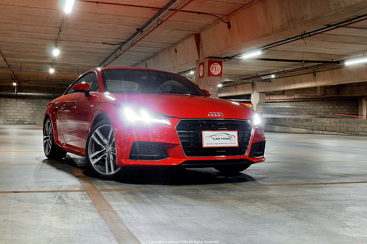 Audi TT, car, mode of transportation, illuminated, land vehicle, HD wallpaper