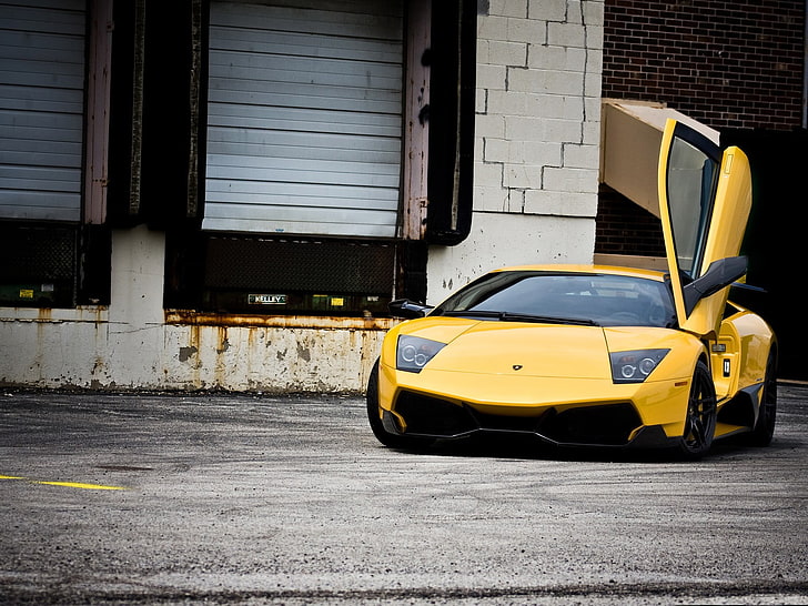 car, yellow cars, mode of transportation, motor vehicle, architecture, HD wallpaper