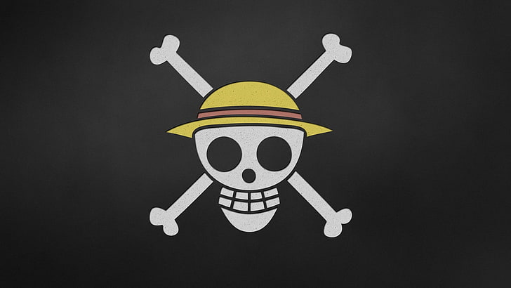 Strawhat Pirates logo wallpaper, One Piece, Jolly Roger, skull, HD wallpaper