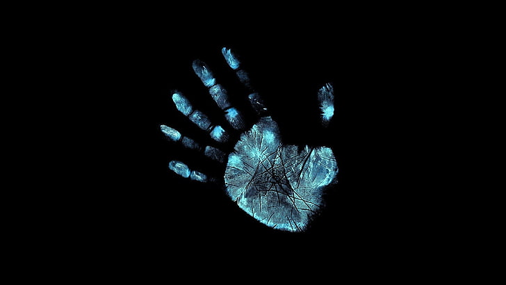 left human hand print, handprints, black background, Fringe (TV series)