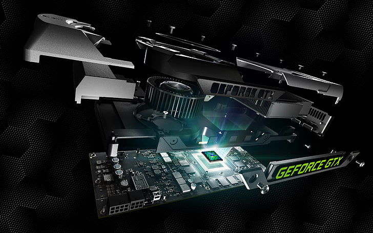 black GeForce GTX graphics card, Nvidia, GPUs, computer, PC gaming, HD wallpaper