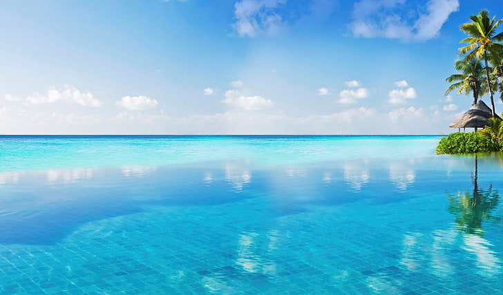 water images for desktop background, sky, sea, tranquil scene, HD wallpaper