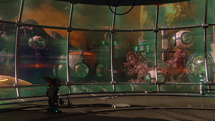 Ratchet and Clank, glass - material, transparent, window, reflection