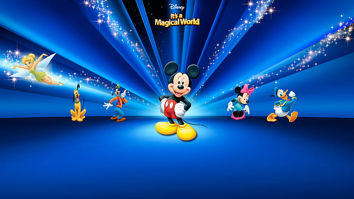 Disney Mickey Mouse World, disney it's a magical world poster, HD wallpaper