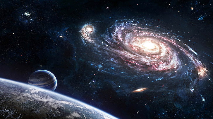 outer space galaxies 1600x900  Space Galaxies HD Art