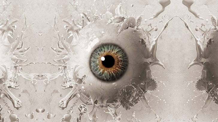 eye illustration, eyes, digital art, close-up, sensory perception, HD wallpaper