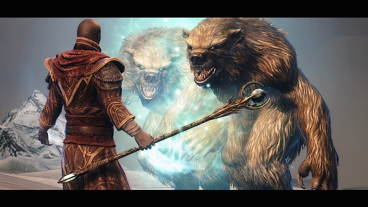 mage and beast wallpaper, sorcerer, bears, werebear, auto post production filter