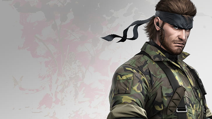 Metal Gear Solid HD, man in camouflage illustration, video games