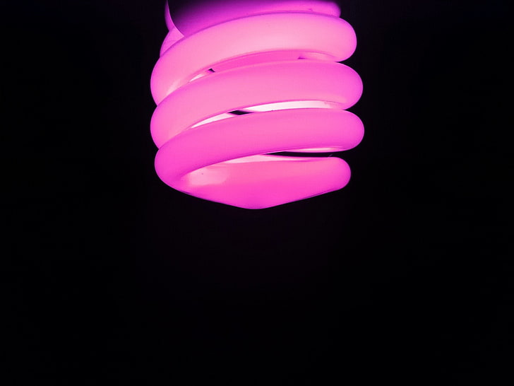 neon light purple, lighting equipment, illuminated, black background, HD wallpaper