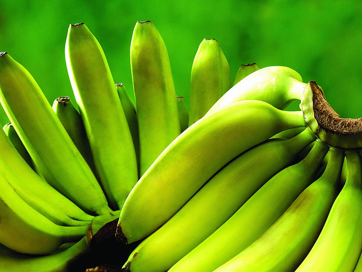 green banana fruits, herbs, food, freshness, organic, nature, HD wallpaper