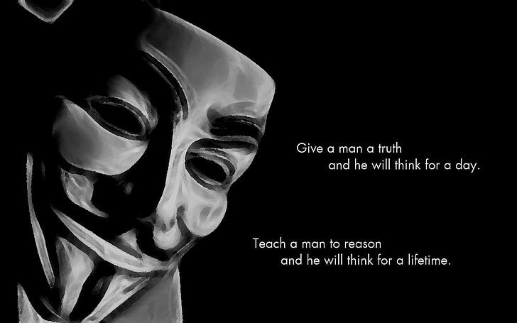HD wallpaper fawke mask with text overlay, V for Vendetta, quote
