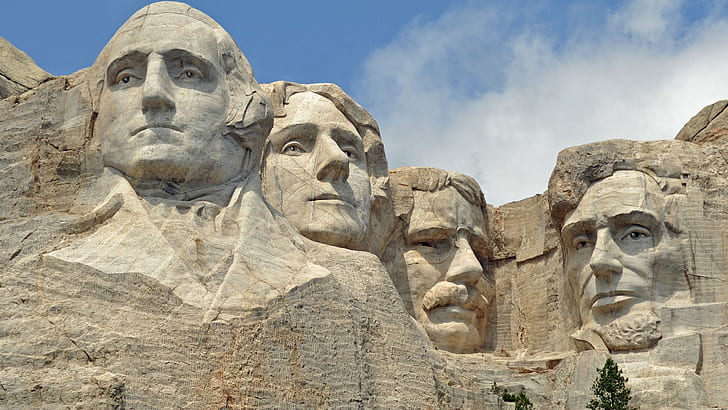 landscape, Mount Rushmore, Thomas Jefferson, George Washington, HD wallpaper