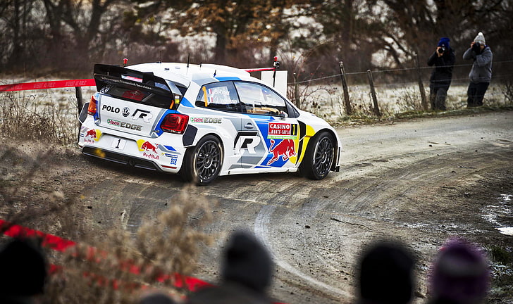 white coupe, Auto, Volkswagen, Speed, Turn, WRC, Rally, Polo, HD wallpaper
