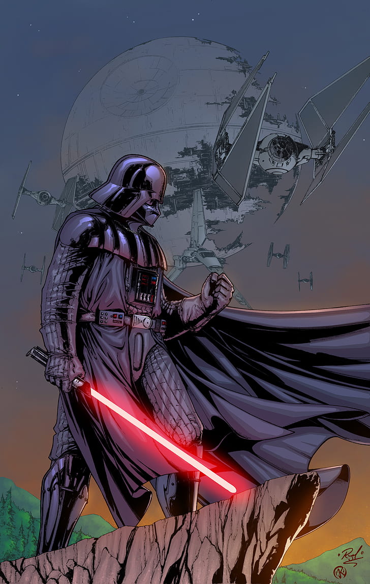 HD wallpaper: Maksim Strelkov, comic art, Star Wars, Darth Vader,  lightsaber | Wallpaper Flare