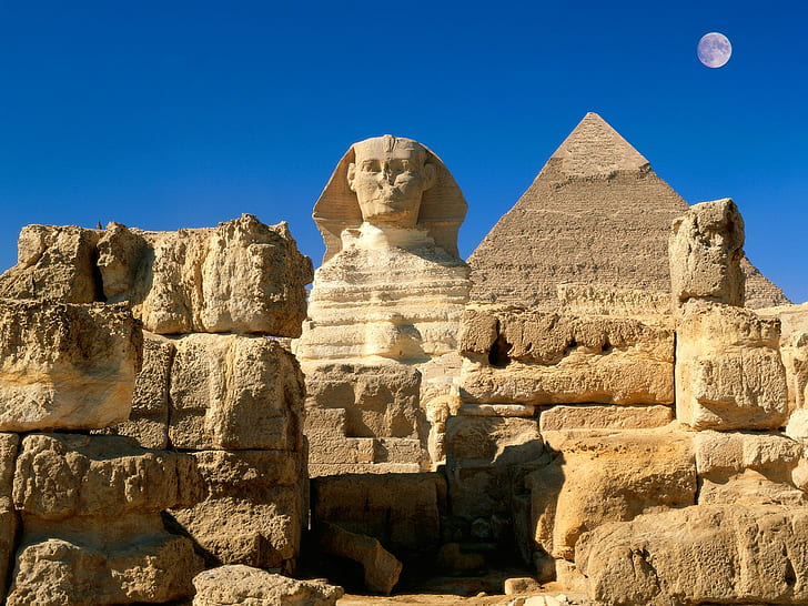 Great Sphinx Giza Egypt HD, pyramid and sphinx building, world, HD wallpaper