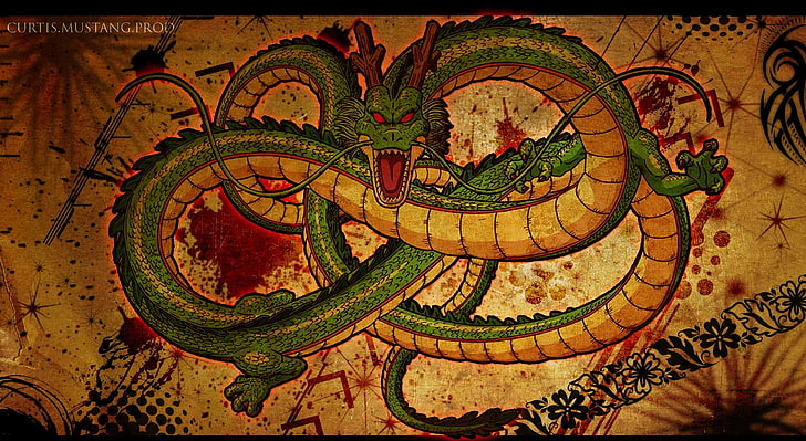 Chinese Dragon Drawing HD Wallpaper, Dragonball Shinron, Vintage