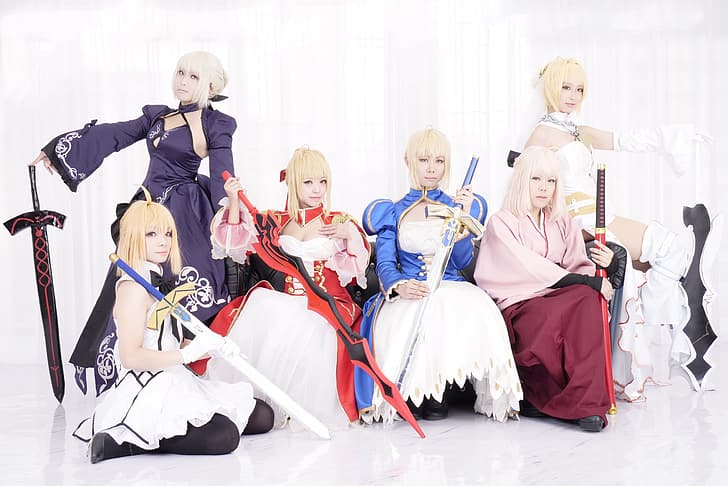 Asian, Japanese, Japanese women, cosplay, Excalibur, Fate series