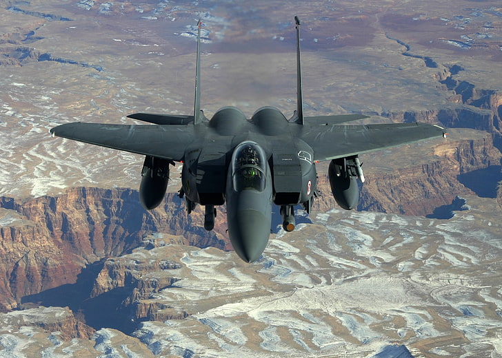 black fighter jet plane, Jet Fighters, McDonnell Douglas F-15 Eagle