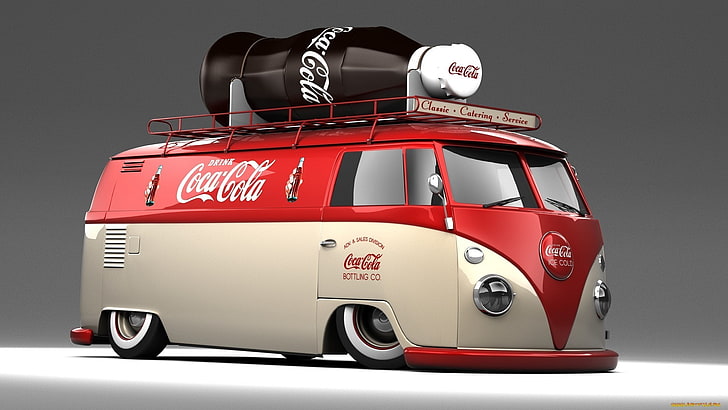 bus, car, classic, coca, coca cola, coke, products, tuning, HD wallpaper