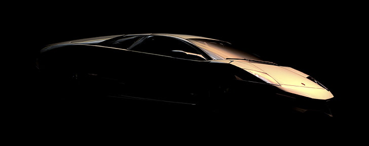 Lamborghini Murcielago, car, mode of transportation, black background