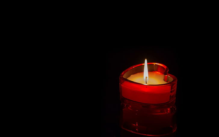 Heart candle, heart shape candle, photography, 1920x1200