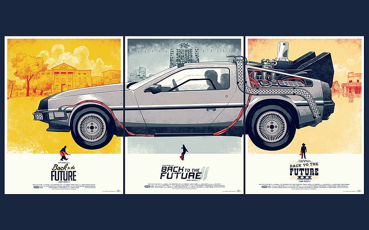 Back to the Future, movies, DeLorean, car, mode of transportation, HD wallpaper