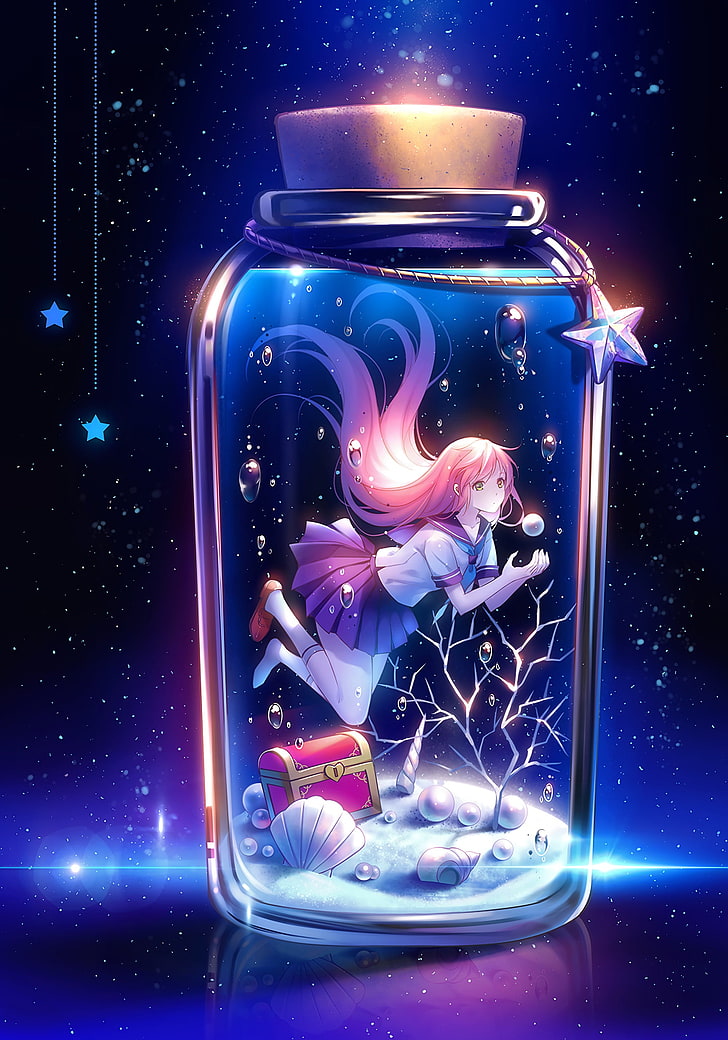 Free download | HD wallpaper: anime, anime girls, Niya, underwater ...