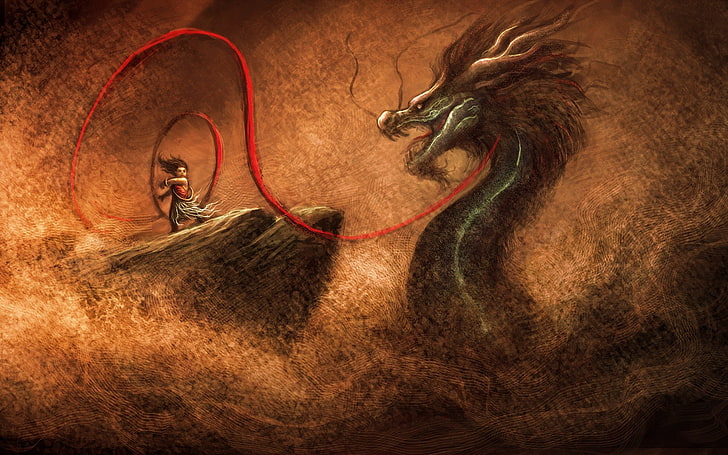 dragon, Nezha, chinese dragon, Journey to the west, Chinese mythology, HD wallpaper