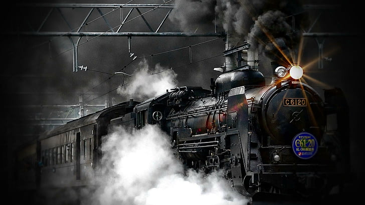 transport, steam, vehicle, smoke, train, locomotive, rail transport, HD wallpaper