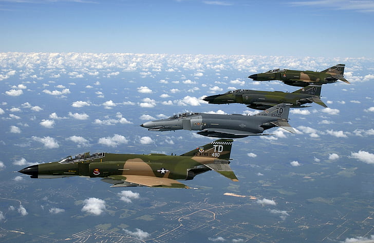 F 4, US Air Force, fighter-bomber, Phantom 2, McDonnell Douglas F-4 Phantom II, HD wallpaper