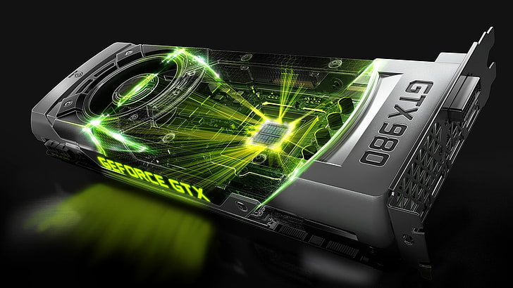 black and green GTX980 video card, Nvidia, GeForce, technology, HD wallpaper