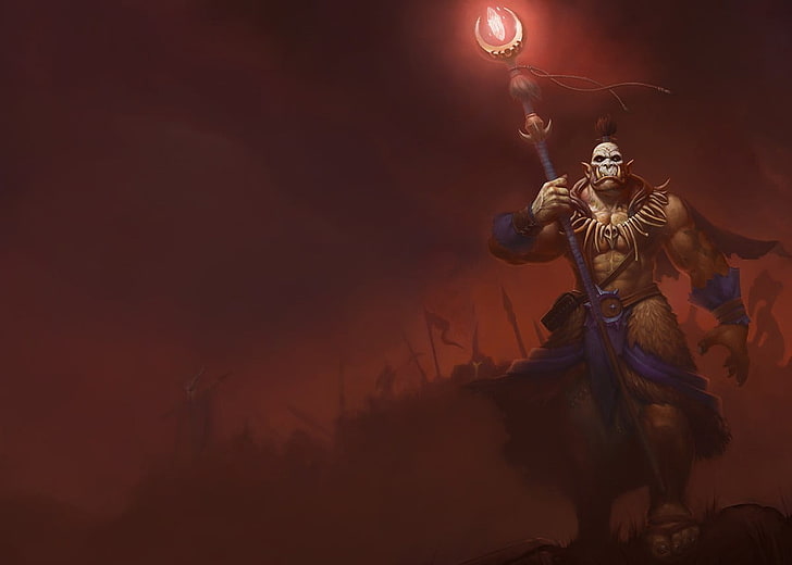 orc holding wand wallpaper, World of Warcraft: Warlords of Draenor, HD wallpaper
