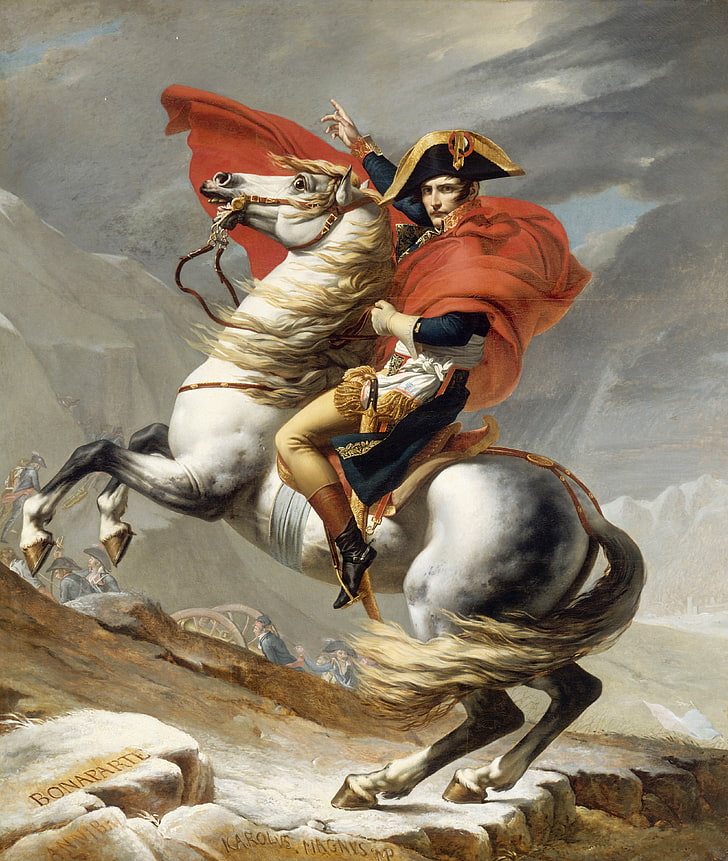 oil painting, artwork, Napoleon Bonaparte, Jacques-Louis David, HD wallpaper