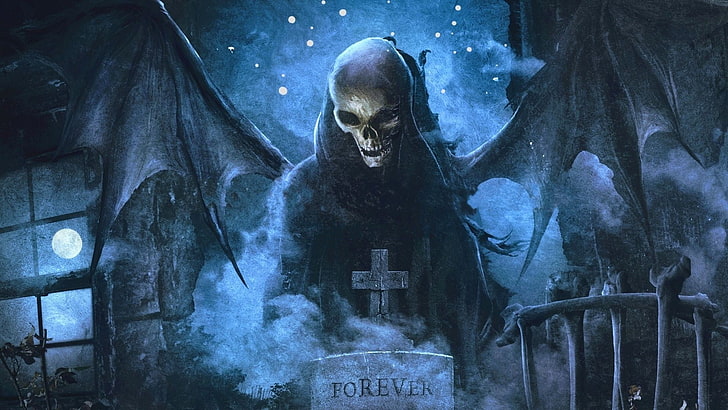 Death illustration, Avenged Sevenfold, Deathbat, Metalcore, heavy metal, HD wallpaper