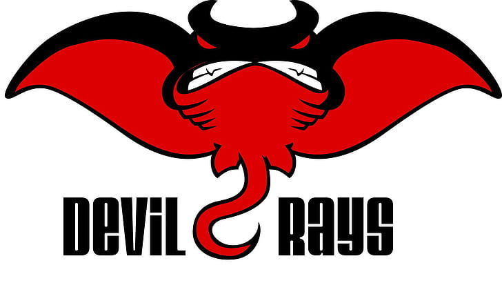 Tampa Bay Rays, red and black devil rays logo, sports, 1920x1080, HD wallpaper