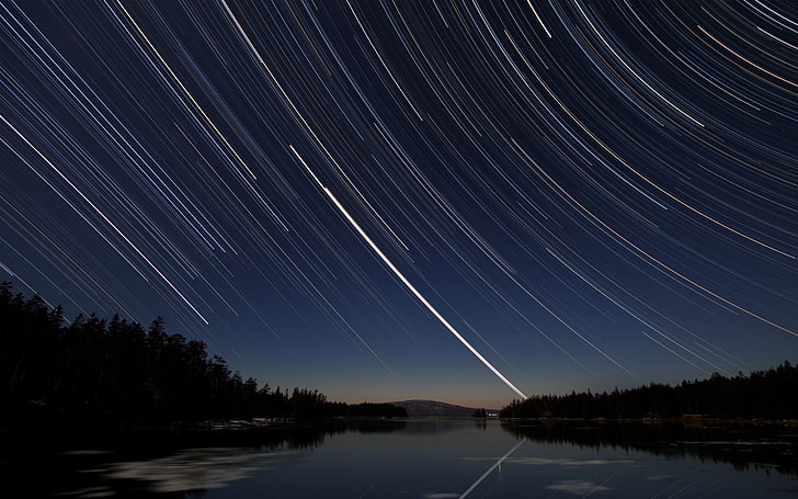 Stars Over Acadia, acadianationalpark, astronomy, blue, canon, HD wallpaper
